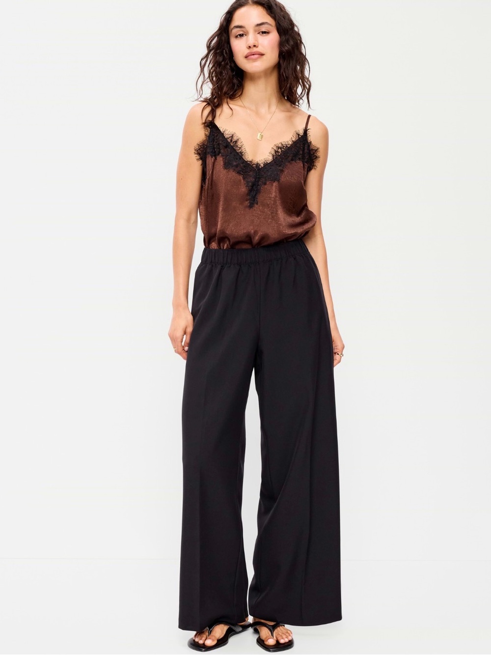 Old Navy Black Wide-Leg Elastic-Waist Pants